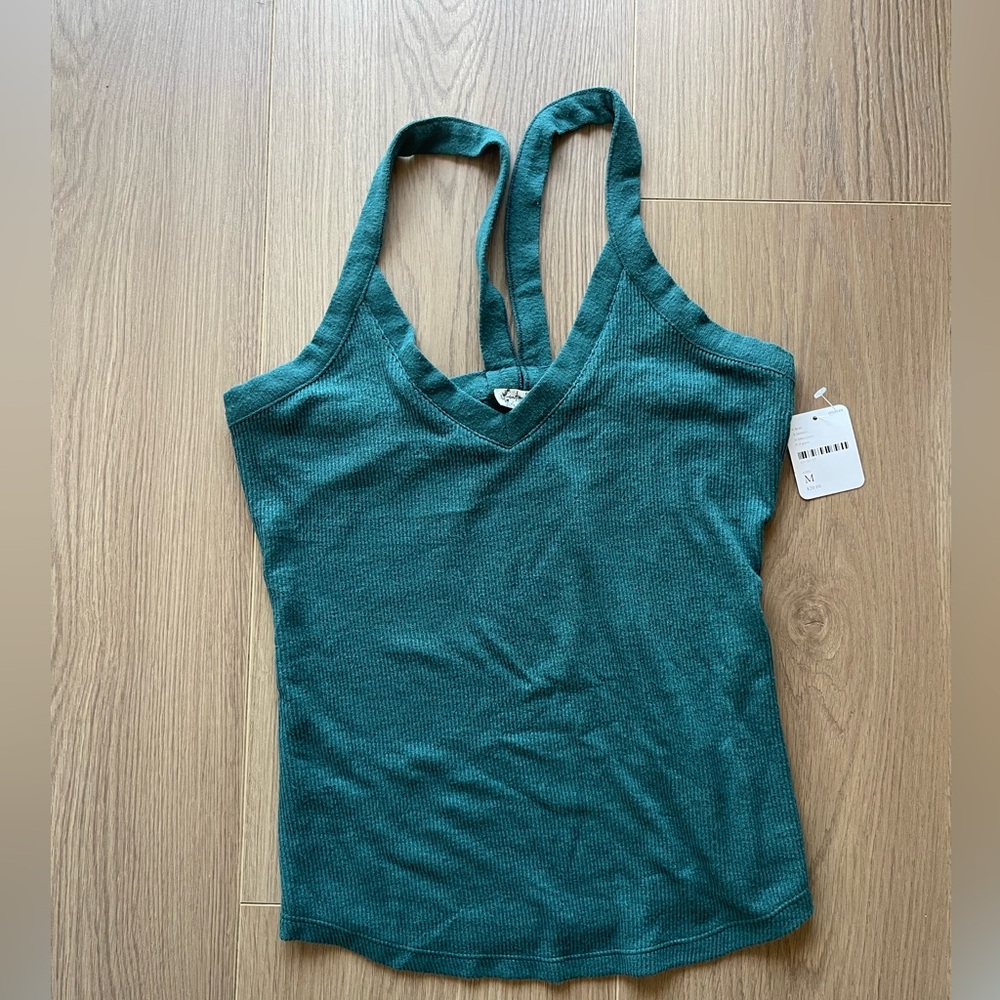 Free People V-Neck Fitted Tank – Size Medium – Teal – NWT soft light